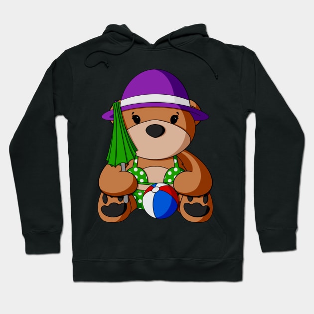 Beachy Teddy Bear Hoodie by Alisha Ober Designs